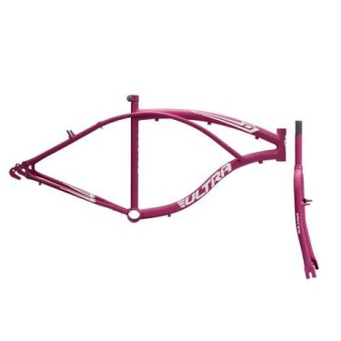 Imagem de Quadro Aro 26 Ultra Bikes Heaven Com Garfo, Rosa, Aro 26