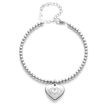 Imagem de Pulseira Misola Morse Code com contas ajustáveis em cordão de seda pulseira de amizade família presente para suas mulheres, melhores amigas, casais, adolescentes, meninas, novidade engraçada Morris Jewelry