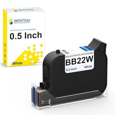 Imagem de BENTSAI Cartucho de tinta solvente original BB22W 0,5 polegadas altura de impressão de tinta de secagem rápida para impressora portátil jato de tinta BT-HH6205B 6205BL (branco)