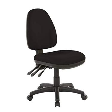 Imagem de Office Star Cadeira ergonômica de escritório com função dupla com encosto ajustável e altura do assento, tecido preto Dillon