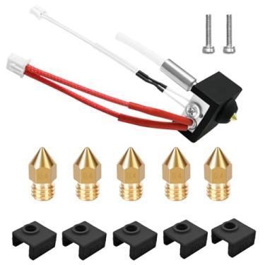 Imagem de LANKEGU Kit De Bloco De Aquecimento Hotend Para Neptune 3 Pro, Acessórios Para Impressora 3D Kit De Bloco De Aquecimento Hotend Com 5 Meias De Silicone E 5 Bicos Para Elegoo Neptune 3 Pro, Neptune 3 P