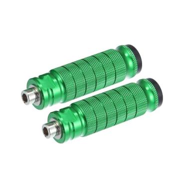Imagem de Motoforti 1 par de apoios de pé traseiros de liga de alumínio universal verde para bicicleta BMX MTB, ajuste de eixos de 1/4 polegada de longa duração