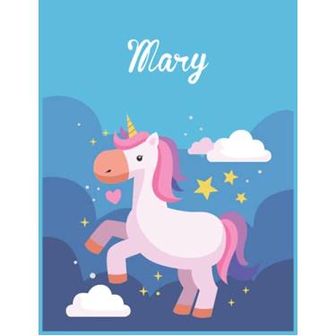 Imagem de Mary: Unicorn Notebook Personal Name Wide Lined Rule Paper | Notebook The Notebook For Writing Journal or Diary Women & Girls Gift for Birthday, For Student | 162 Pages Size 8.5x11inch
