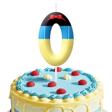 Imagem de Velas brancas de aniversário de desenho animado, vela número 0, suprimentos de festa de aniversário com tema de princesa branca, velas de aniversário de 6 cm para decoração de topo de bolo, decorações