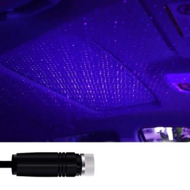 Imagem de Acessórios de carro Luzes LED Interior Teto USB LED Estrela Atmosfera Céu Estrelado Lâmpada Projetor Noite (Azul Violeta)