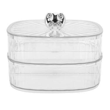 Imagem de Bandeja de Doces de Bandeja de Lanche de 2 Camadas, Bandeja de Plástico Dividida Transparente, Recipiente de Charcutaria para Travessas de Lanche Portáteis, Organizador