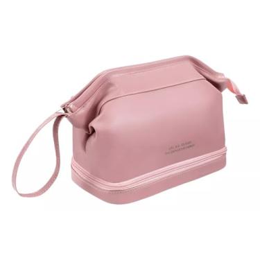 Imagem de Bolsa Necessaire Feminina Organizador de Maquiagem Cosméticos Viagem grande (Rosa)