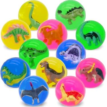 Imagem de METHPY 24 bolas saltitantes para crianças com dinossauro 3D dentro, lembrancinhas de festa de dinossauro, bolas de salto alto de dinossauro de 4,3 cm, lembrancinhas de festa de dinossauro e