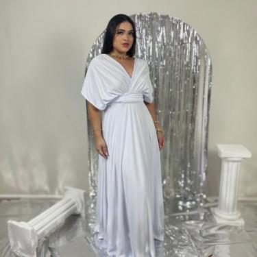 Imagem de Vestido Longo Plus Size Versátil Moda Feminina - MISS FLOWER, Branco, 