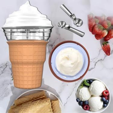 Imagem de Máquina de sorvete de frutas frescas, máquina de sorvete caseiro fresco perfumado e de sabor suave, faz sorvete de frutas, gelato, delícias de sobremesa rápidas e fáceis para uso doméstico e come
