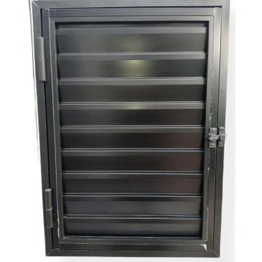 Imagem de Portinhola 1 Folha Esquadrias Brasil 40x40 Preto Direito