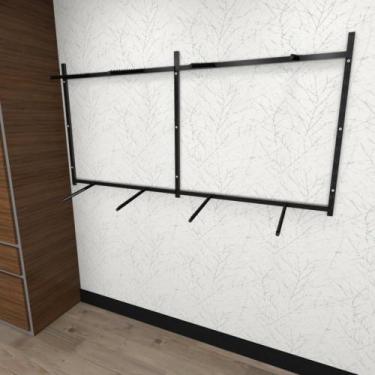 Imagem de Arara de roupas closet quarto com 15 peças regulável 200x100 cm cor pr