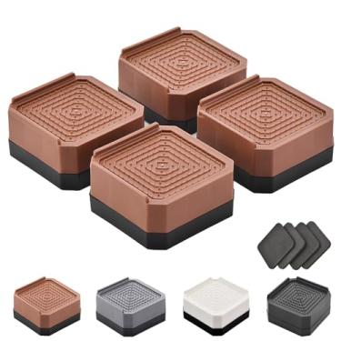 Imagem de EclatBain Elevadores de cama elevadores de móveis resistentes retangulares ajustáveis elevam para mesa de 7,6 cm e 11,9 cm, sofá, pernas de cadeira, geladeira, máquina de lavar com suporte de até