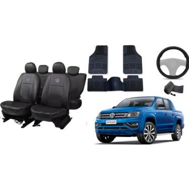 Imagem de Kit Capa Couro Amarok 10-24 + Tapete + Volante de Alta Qualidade - Aer