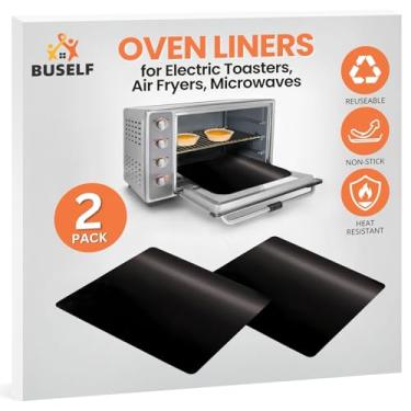 Imagem de Buself Forro de forno torradeira – Compatível com Breville, Cuisinart, Black & Decker, Dash e mais – Forros antiaderentes resistentes ao calor reutilizáveis para fritadeira a ar, sem PFOA e BPA, 23 x