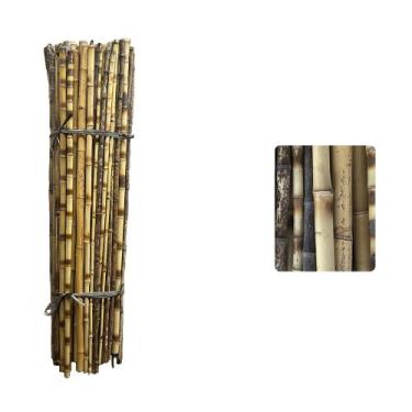 Imagem de Kit 6un Tutor Estaca De Bambu Preto P/ Plantas com 95cm - AMK - Jardin