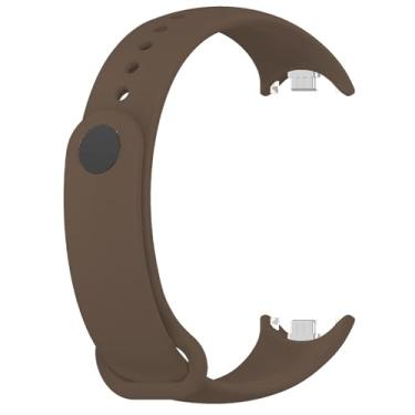 Imagem de HEPUP Pulseira de borracha para mi band 8 cinta nfc acessórios esporte relógio inteligente pulseira correa xiaomi miband 8 cinta pulseiras(Brown)