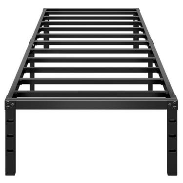 Imagem de Estrutura de cama plataforma HLIPHA Metal de 18 polegadas com armazena