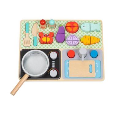 Imagem de Cozinha De Madeira Brinquedo Infantil Tooky Toy Colorido