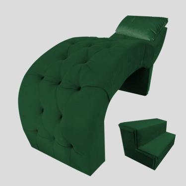 Imagem de Maca De Maquiagem E Estética + Escada e Almofada Lisa Verde