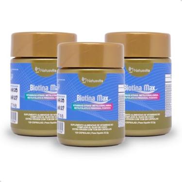 Imagem de Kit 360 cápsulas Biotina Max 45mcg Forma Ativa + B1 B2 B3 B5 B6 B9 B12 com TCM e Óleo de Coco em softgel