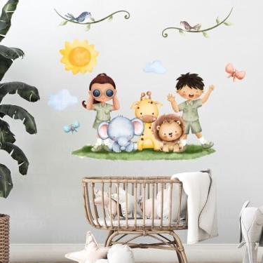 Imagem de Papel de Parede Safari Infantil Adesivo Autocolante Animais da Selva Decoração Quarto Bebê Kids