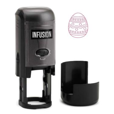 Imagem de Infusion Carimbo redondo de professor, feriado, carimbo de borracha autotintado de 1,9 cm (ovo de Páscoa)