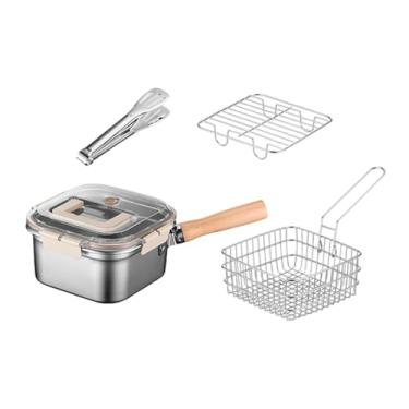 Imagem de DimyFew Deep Fry Basket com frigideira de frigideira aço inoxidável para cozinha em casa