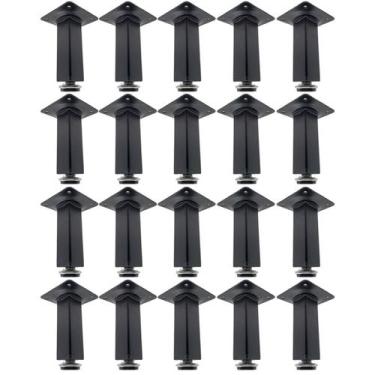 Imagem de Kit 20 Pé Para Móveis Regulável Quadrado Preto 10cm em Metal - RENNA