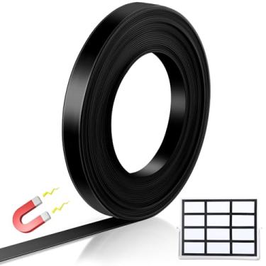 Imagem de Tellegloww Tiras finas de rolo de fita magnética preta, 1/2 polegada x 7,6 m, divisórias de quadro magnético, quadro branco, linha de marcação de fita decorativa gráfica para sala de aula, acessórios