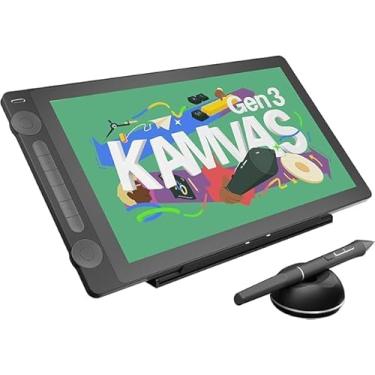 Imagem de Mesa digitalizadora HUION KAMVAS 16 (Gen 3) Tablet de Desenho com Tela, Suporte Ajustável, 2.5K QHD,Mac, PC, Android-15,8 polegadas