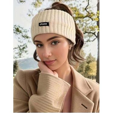 Imagem de Faixa De Cabelo Tricot Feminina Inverno Neve Frio Larga - Envelope De 