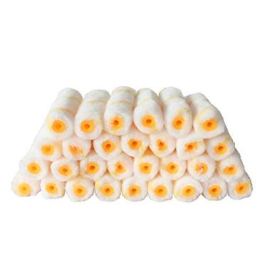Imagem de Capa de 30 rolos, capas de pincel de pintura de 10 cm, pacote de mini rolos amarelos