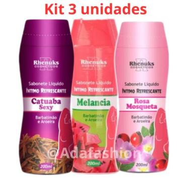 Imagem de Sabonete intimo rhenuks kit 3 unidades, Catuaba/Melancia/Rosa Mosqueta