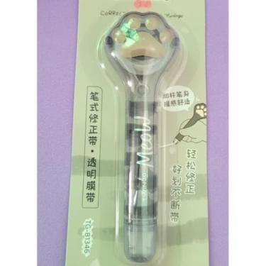 Imagem de Fita Corretiva 5mmx6m Estampa Patinha Fofa Importado Und - Corretivo em Fita Pata de Gato (Preto)