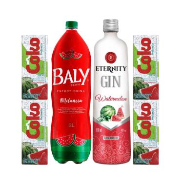 Imagem de Gin Eternity Melancia 900ml + Energético Baly 2L + 4 Coko