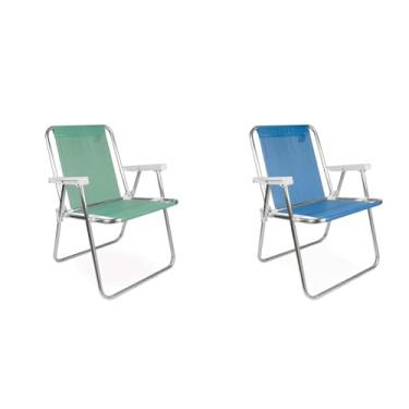 Imagem de Kit Mor Cadeiras Alta Alumínio Anis/Azul