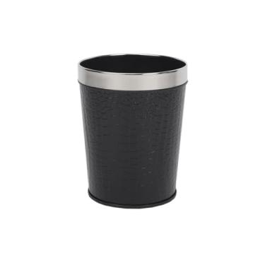 Imagem de Lixeira Lixeira com Anel de Pressão em Preto Adequado para Quarto Sala de Estar Cozinha Hotel Escritório Lixeira 6/13L Lixeira(Grande)