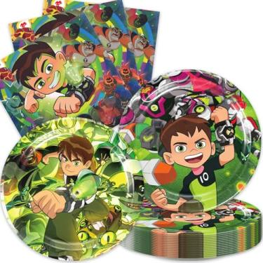 Imagem de Generic 40 Peças De Suprimentos Para Festa Do Ben-10, Incluindo 20 Pratos E Guardanapos Decoração Da Aniversário Ben (Ben-10)