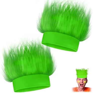Imagem de Novelty Place 2 Tiara Verde Cabelo Louco Troll Acessório Cosplay Festa Esporte Halloween