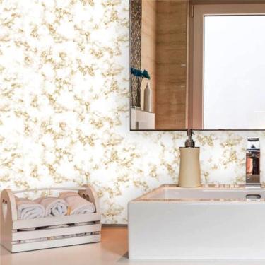 Imagem de Papel de Parede Vinil Autocolante  Mármore em Tons de Bege - Inove Pap