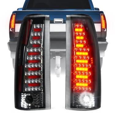 Imagem de Bomusou Par de montagem de luz traseira de LED para Chevy Silverado GMC Sierra C/K 1500 2500 3500, 92-99 Suburban C/K 1500 2500, 94-98 Silverado, 95-99 Tahoe, lente transparente