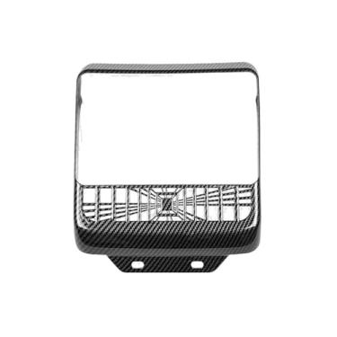 Imagem de Acabamento padrão de fibra de carbono para saída de ar traseira para Tesla Model 3 Highland Cover console central caixa de apoio de braço condicionador traseiro capa protetora de grade de filtro de