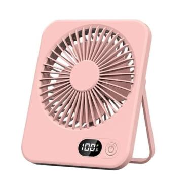Imagem de Mini portátil dobramento USB Charging Power Bank Summer Refrigeing Fan Handheld Multi Function Fan for Sports,Pink