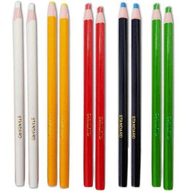 Imagem de 10 Lapis Giz Coloridos Ecologico Nao Usa Apontador Confeccao - Evolver