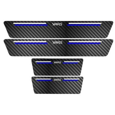 Imagem de Kit Soleira Protetora Porta Premium Blue Fibra Carbono Yaris - Jhow Ad