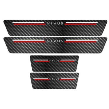 Imagem de Kit Soleira Protetora Porta Premium Red Carbono - Nivus - Jhow Adesivo