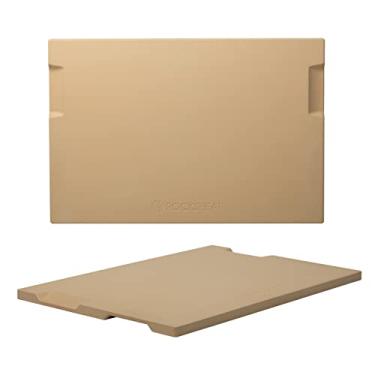 Imagem de ROCKSHEAT K Pedra de Pizza Grande para Serviço Pesado Pedra para Grelhar 20 "X 13,5", Perfeita para Forno, Churrasco e Grelha. Design Inovador de Dupla Face Embutido com 4 Alças