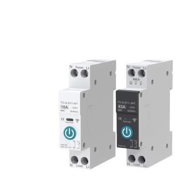 Imagem de 1pcs Wi-fi Sm-art Disjuntor, Medição De Energia 1p 63a Din Rail Para Sm, Art Home Wir-eless Controle Remoto Sm-art Switch Por App (tamanho: Branco Sem Medição, 16A, White No metering