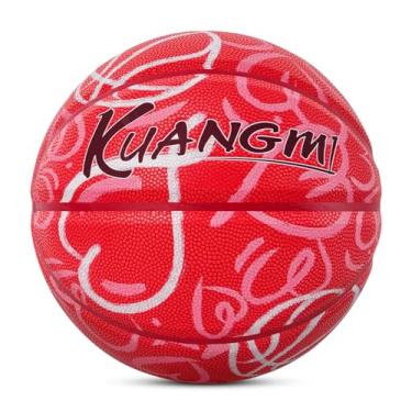 Imagem de Kuangmi Bola de basquete Line Love, tamanho oficial masculino 38, bola de rua colorida, interna e externa para homens, adolescentes, presente feminino